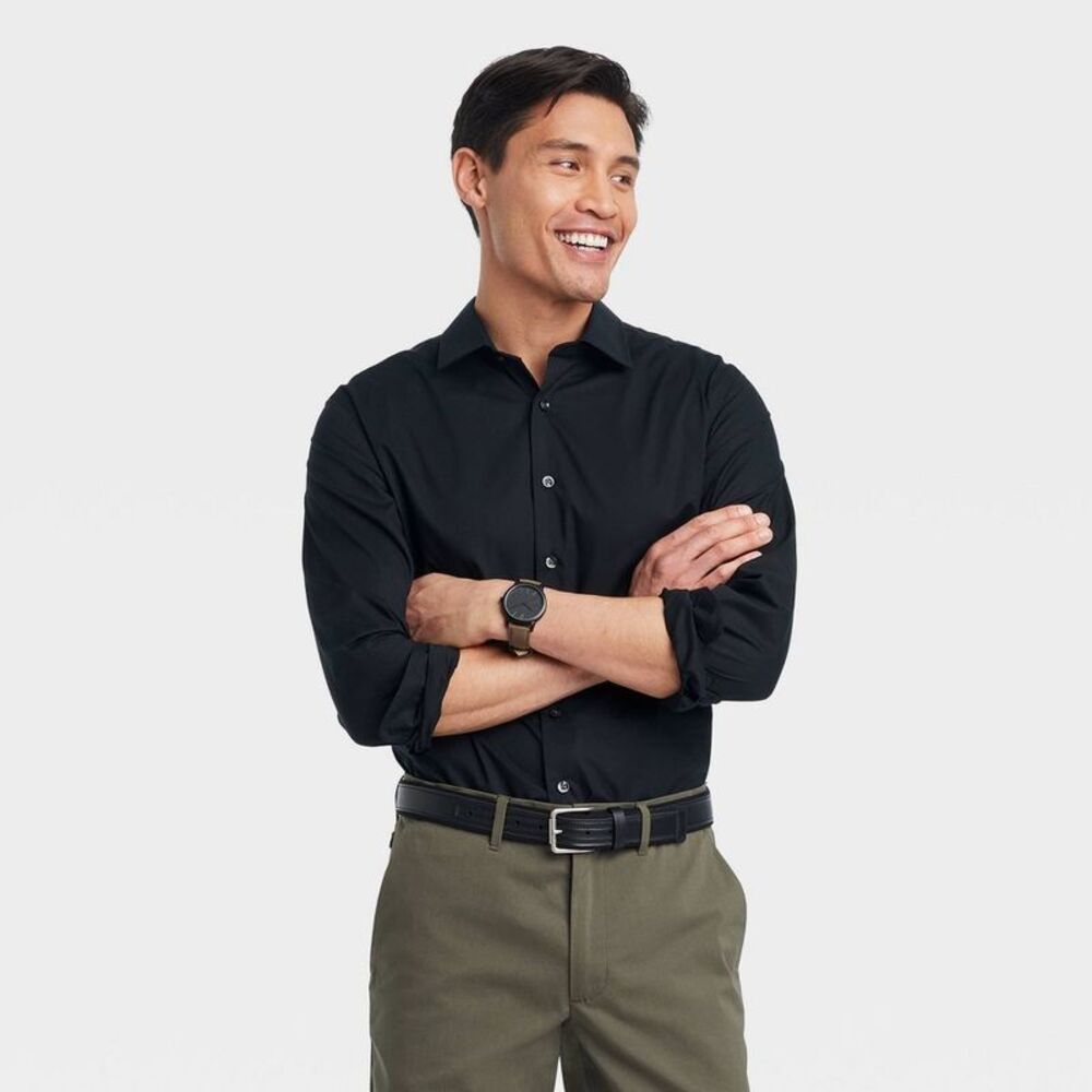 Open Box - Goodfellow & Co -  Men's Performance Butto Black